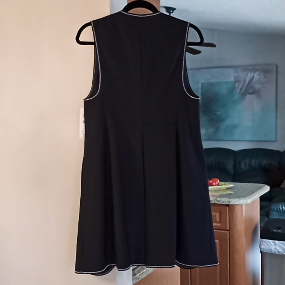 Zara Navy Longline Waistcoat With Silver Clasp Front Fastening. NWT. Beautiful!! - Picture 5 of 15